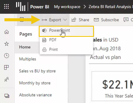 use a power bi image in powerpoint for mac